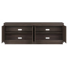 Hudson&Canal - Meuble TV Presque pour téléviseurs jusqu'à 75" - Alder Brown-Nettoyer avec un chiffon doux et sec, sans produits chimiques agressifs ni produits de nettoyage abrasifs