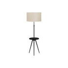 Monarch Specialties - Luminaire - 63 po H Lampadaire - Métal Noir - Abat-Jour Ivoire / Crème - Contemporain-Un lampadaire élégant et moderne de 66 pouces de haut en métal noir, surmonté d'un abat-jour contemporain en tissu lin ivoire en forme de tambour et d'une base au design tripode élégant