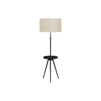 Monarch Specialties - Luminaire - 63 po H Lampadaire - Métal Noir - Abat-Jour Ivoire / Crème - Contemporain-Un lampadaire élégant et moderne de 66 pouces de haut en métal noir, surmonté d'un abat-jour contemporain en tissu lin ivoire en forme de tambour et d'une base au design tripode élégant