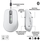 Logitech - MX Anywhere 3S Souris sans fil - Gris pâle-En Plastique Recyclé : Les parties en plastique de la souris MX Anywhere 3S contiennent du plastique recyclé post-consommation certifié - 78 % pour Graphite, 61 % pour Gris Pâle et Rose. À l'exception de l'emballage et des plastiques du récepteur et de l'ensemble de câblage imprimé (PWA)