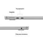 Apple - MacBook Air 13 po - M5 - 10 coeurs - 1 To SSD - Mémoire unifiée 24 Go - Argent-Connectez Absolument Tout - MacBook Air comprend deux ports Thunderbolt 4, un port de recharge MagSafe, une prise pour écouteurs ainsi que la puce réseau sans fil N1 d’Apple pour le Wi-Fi 7 et le Bluetooth 6. Et il prend en charge Jusqu’à deux moniteurs externes