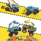 MEGA - Hot Wheels Monster Trucks-Tremplin Osseux Chocs et Fracas-Coffret-Permet de réaliser des sauts et comprend deux véhicules à rétrofriction Chocs et Fracas avec éléments qui volent lors de l’impact