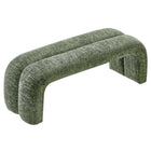 Modway - Dax Chenille de 50,5" Rembourré Banc d’accent - Basil-Coussinets de pied non marqués