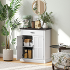 HOMCOM - Petit buffet moderne 30 po avec portes de rangement - blanc-Étagère réglable sur trois niveaux dans le meuble pour plus de flexibilité