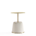 Manhattan Comfort - Lot de 2 tables d’appoint modernes Anderson 40 cm, revêtement similicuir crème-Livré chez vous entièrement assemblé Aucun assemblage requis