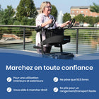 Journey - Déambulateur de mobilité vertical UPWalker Premium Lite - noir-Aide à réduire la tension exercée sur le dos, les épaules, les poignets et les articulations pendant l’utilisation