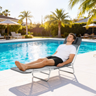 Outsunny - Chaise longue - chaise pliante inclinable réglable - gris foncé-Dossier ajustable - de 0 à 180 degrés pour répondre à vos besoins de confort