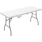 Outsunny - Table pliante 6 pi avec poignée de transport-Se plie en deux pour un rangement compact avec une poignée de transport  