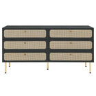 Modway - Chaucer 6 tiroirs Commode, Noir-Rotin ovale