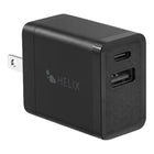 Helix - Chargeur mural 20 W USB-A et USB-C, Noir-20 W Chargement