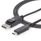 Startech - Câble adaptateur vidéo 6 pieds USB Type-C vers DP 1.4 Mode alternatif - Noir-Testé & vérifié : Avec des appareils USB-C DP Alt Mode et Thunderbolt 3 comme Lenovo ThinkPad X1 Carbon/Extreme, Dell XPS, HP EliteBook/ZBook, TB3 Apple M1/M2/M3 Pro/Max MacBook / MacBook Air, iPad Pro, Surface Laptop 3/Pro 7