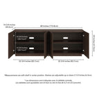 Hudson&Canal - Meuble TV rectangulaire cannelé Molly pour téléviseurs jusqu'à 75 po - Chêne brun-Dimensions du produit : 68 po L x 15 po l x 24 po H