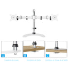 SHOPPINGALL Support double pour moniteur LCD LED avec 2 bras ajustables pour moniteurs 13"-32" avec 3 options de montage dans la boîte - SA-D29S-Blanc-8