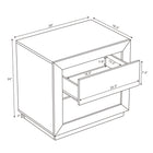 Manhattan Comfort - Table de nuit contemporaine Soren 26" à 2 tiroirs - Chêne blanchi-Comprend deux grands tiroirs pour un rangement dissimulé des essentiels du quotidien