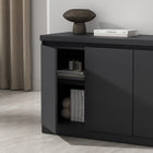 Manhattan Comfort - Buffet moderne Griffin 62" à 4 portes - Onyx-Rangement intérieur spacieux Espace généreux derrière quatre portes pour ranger soigneusement la vaisselle, le linge ou les essentiels