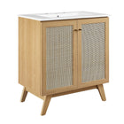 Modway - Soma 30" Vanette de salle de bain - Oak White-MDF et panneau de particules