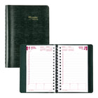Brownline - Agenda quotidien - Reliure spirale double - 8 po x 5 po - Vert - Anglais-Reliure spirale double avec couverture souple aspect lézard