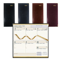 Brownline - 2026 Agenda hebdomadaire de poche Executive - 6-7/8 po x 3-3/16 po - Couleurs assorties - Trilingue-12 mois: janvier 2026 à décembre 2026