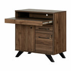 South Shore - Flam Bureau secretaire multifonctions Noyer naturel-BUREAU VERSATILE: ce meuble multi-usage, qui à première vue, n’a pas l’apparence d’un bureau, est la meilleure solution pour ceux qui travaillent parfois de leur salon, chambre ou sous-sol.