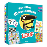 Auzou - Mon coffret de 10 jeux classiques avec Loup-6 plateaux de jeux