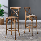 Modway - Gear Tabouret de bar - Noyer-Ensemble en rotin tissé