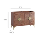 Modway - Daylight 48" Meuble de toilette de salle de bain compatible double lavabo (non inclus) - Noyer-8