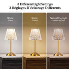 Bell+Howell - Lampe de table sans fil LED élégante Addison - Or-Portabilité ultra légère: lampe légère à déplacer facilement d’une pièce à l’autre pour travailler, décorer ou profiter d’une soirée cosy