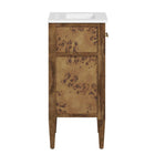 Modway - Elysian 18" Vanette de salle de bain - Brun blanc-Construction en bois de manguier