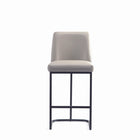 Manhattan Comfort - Serena tabouret de comptoir moderne de 45 cm en similicuir rembourré - gris clair - lot de 3-Hauteur du siège : 26,37 po
