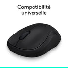 Logitech – Souris sans fil M185, noir-Les pièces en plastique de la souris M185 sont en plastique recyclé post-consommation certifié (77% pour le modèle Black et 49% pour Charcoal/Grey, Black/Blue Glossy et Black/Red Glossy (6))	
