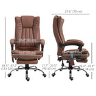 Vinsetto - Fauteuil de bureau exécutif avec massage à vibrations 6 points - brun-Dossier incurvé et accoudoirs rembourrés pour soutien et confort