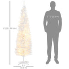 HOMCOM - Arbre de Noël artificiel illuminé 6 pi avec lumières LED blanc chaud-La conception en sections des branches rend le démontage et le stockage rapides et faciles 
