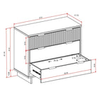 Manhattan Comfort - Granville commode moderne haute étroite et standard - vert sauge - ensemble de 2-Poignées de tiroir horizontales en acier avec finition dorée