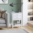 HOMCOM - Table de nuit moderne 15,75 po - blanc-Utilisé comme table d’appoint de canapé, table de chevet ou table de bout 