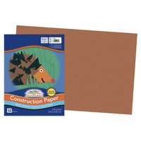 Prang - Papier construction, brun, 12 po x 18 po, 50 feuilles-Papier de construction épais en bois de pâte mécanique