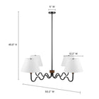 Modway - Sunlit Gribouillis à 4 bras Lumière suspendue - Noir noyer-Accent en caoutchouc