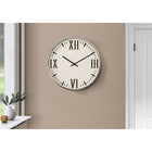 Monarch Specialties - Horloge - 20 po Rond - Horloge Murale - Noir - Blanc - Moderne-Le cadre en plastique chromé, léger et durable, avec une surface en verre transparent, permet un affichage analogique facile à lire