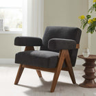 Modway - Lyra Tissu Fauteuil - Tissu gris foncé-Cadre en contreplaqué, pieds en caoutchouc