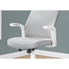 Monarch Specialties - 7324 Chaise De Bureau Multi-Position- Blanc/Tissu Gris/-Le siège pivotant à 360 degrés et la base blanche à 5 branches avec roulettes à capuchon offrent la mobilité, tandis qu'un mécanisme réglable en hauteur avec contrôle d'inclinaison / verrouillage permet d'optimiser la chaise pour la personne assise