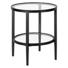 Hudson&Canal - Table d'appoint ronde Hera de 50 cm de largeur avec étagère en verre, - Bronze noirci-Un design contemporain moderne pour votre salon, votre chambre et plus encore