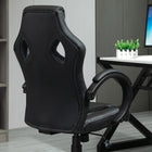 HOMCOM - Chaise de bureau style voiture de course - gris-Matériau : Maille et faux cuir