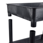 Luxor - Chariot utilitaire à trois plateaux cuvettes de 34" H Luxor ENDURA - 24" L x 18" P - noir-Avec ses dimensions de 24" de largeur par 18" de profondeur et sa hauteur de 34", il s'intègre confortablement dans les espaces de travail partagés et les zones de rangement