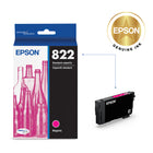 Epson - T822 Cartouche d'encre - Capacité standard - Magenta-Manipulation sans souci - impressions résistantes au maculage, à la décolouration et à l’eau