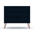 Manhattan Comfort - Rockefeller ensemble de commodes de chambre à coucher style milieu du siècle moderne - Tatiana bleu minuit - ensemble de 2-Pieds évasés en fil métallique à la mode pour une durabilité accrue