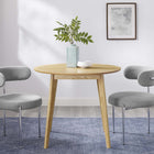 Modway - Vision Rond de 35 po Table à manger, Chêne-Pieds en bois effilés