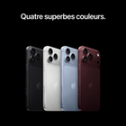 Apple - iPhone 18 Pro Max - 256 Go - Noir - Débloqué-Un gain d’autonomie phénoménal - Jusqu’à 6 heures de lecture vidéo de plus que sur iPhone 17 Pro Max2. Jusqu’à 30 heures d’utilisation par charge. Recharge filaire accélérée, jusqu’à 50 % en 15 minutes environ avec un adaptateur compatible