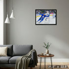 Auston Matthews Toronto Maple Leafs Celebration sur toile - Toile encadree - 31" x 22"-Prêt à accrocher - livré entièrement assemblé