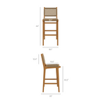 Modway - Rowe Terrasse extérieure Bois de teck Chaises de bar Ensemble de 2 - Naturel-Cadre en bois de teck