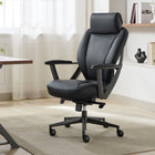 La-Z-Boy - Fauteuil de bureau exécutif Venetta - Noir-Appui-tête et accoudoirs rembourrés pour un confort total