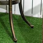 Outsunny - Table d'appoint d'extérieur avec fonte d'aluminium - bronze-Peut servir de table basse, de table d'appoint, de table à fleurs, de poste de travail pour les plantes et plus encore 